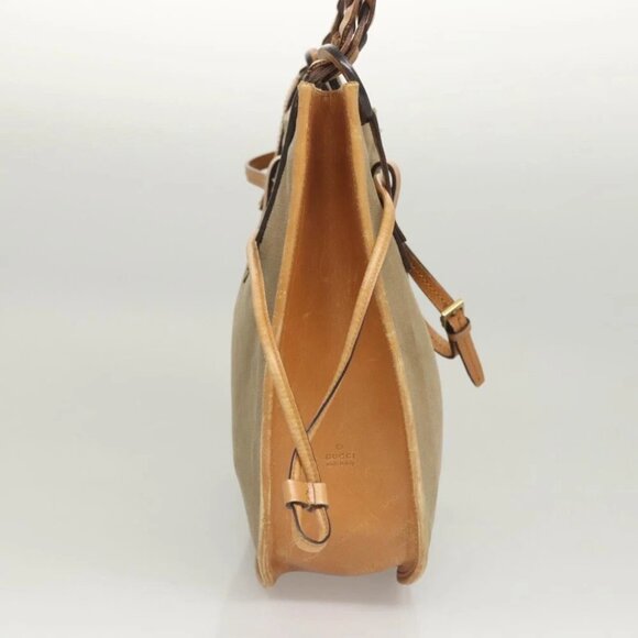 GUCCI Shoulder Bag Canvas Leather Beige Brown 110295 Auth - Picture 14 of 15